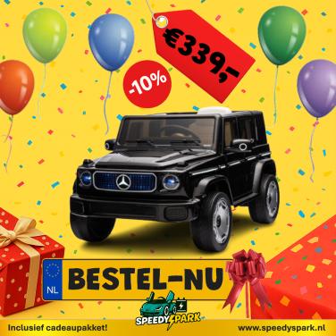 Elektrische Kinderauto 12V–Mercedes-Benz G-Klasse EQG | Zwart