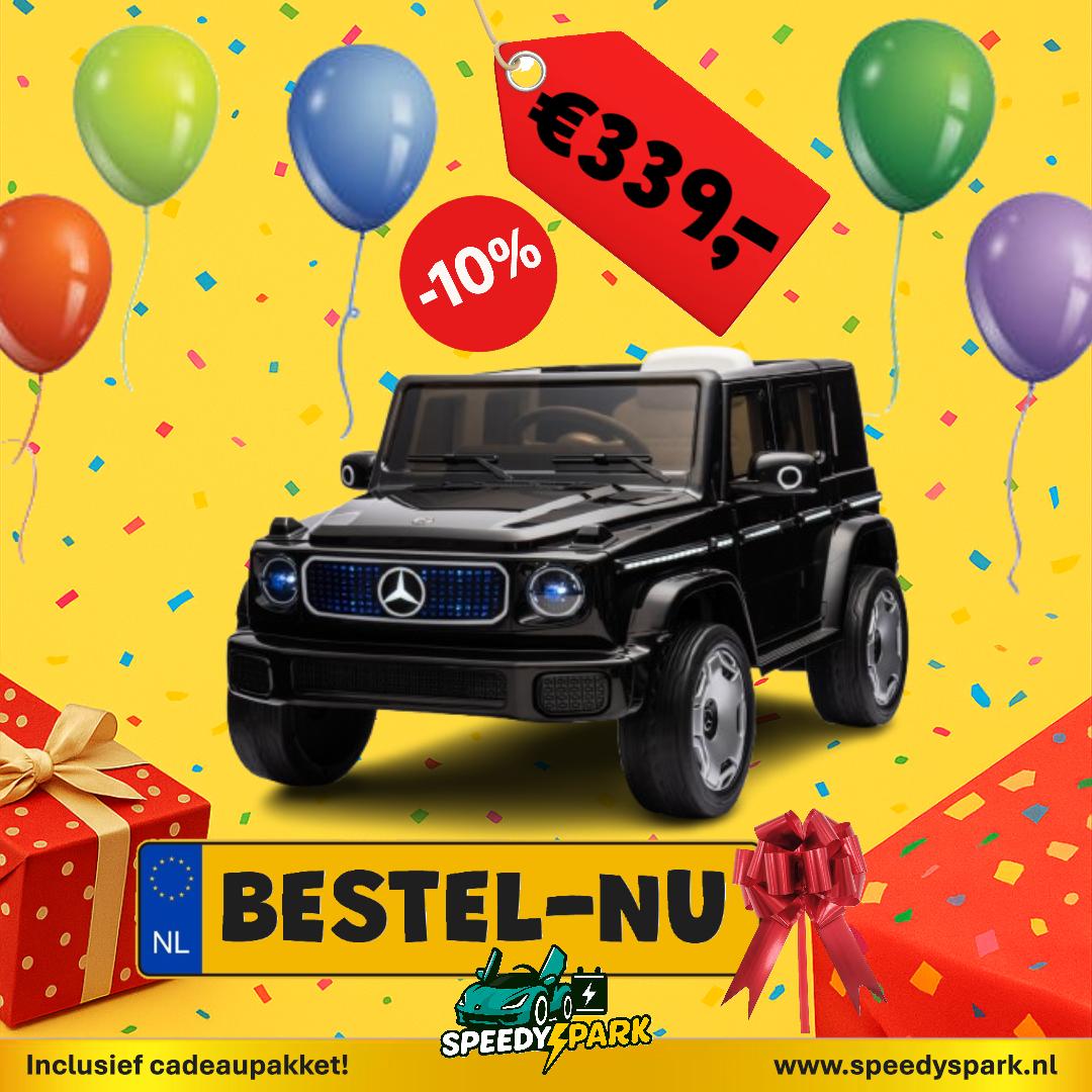 Elektrische Kinderauto 12V–Mercedes-Benz G-Klasse EQG | Zwart