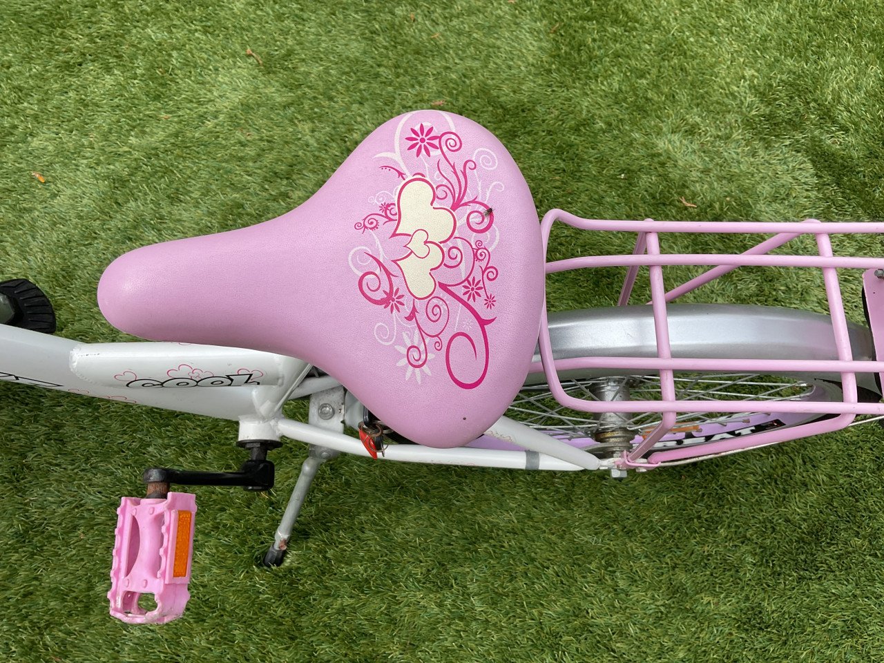 Meisjesfiets, 20 inch, rose en wit,Cool crazy