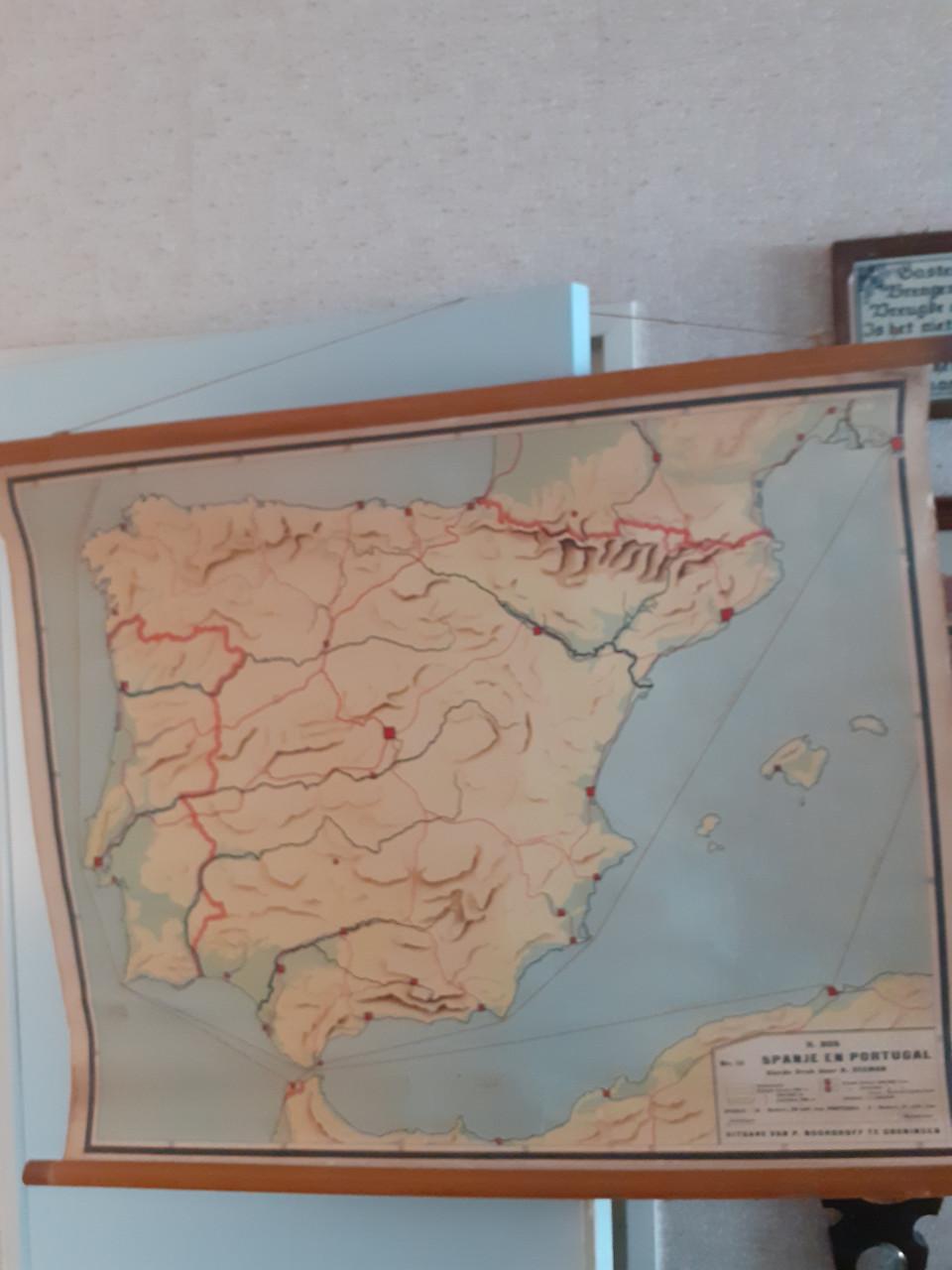 Schoolkaarten van de Donau  Spanje/Portugal  Zwitserland