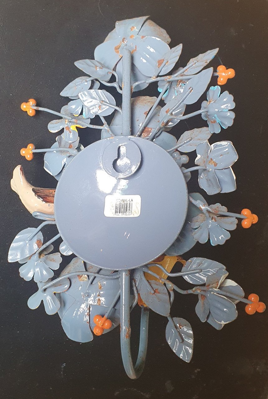 2 brocante/vintage metalen wandkandelaars