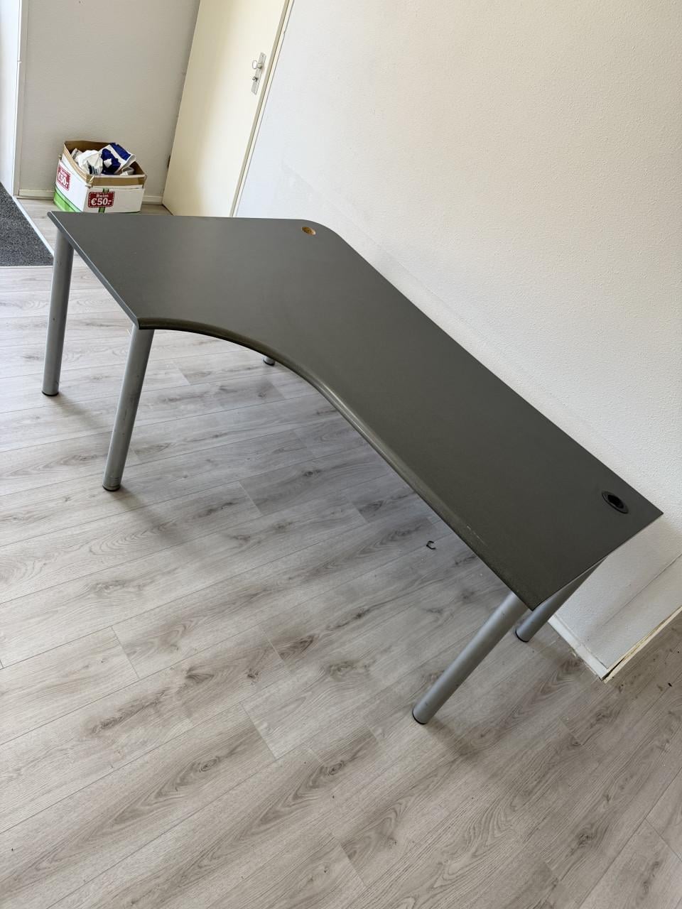 Hoekbureau Antraciet 186x120 cm Bureau met bocht 74cm hoog