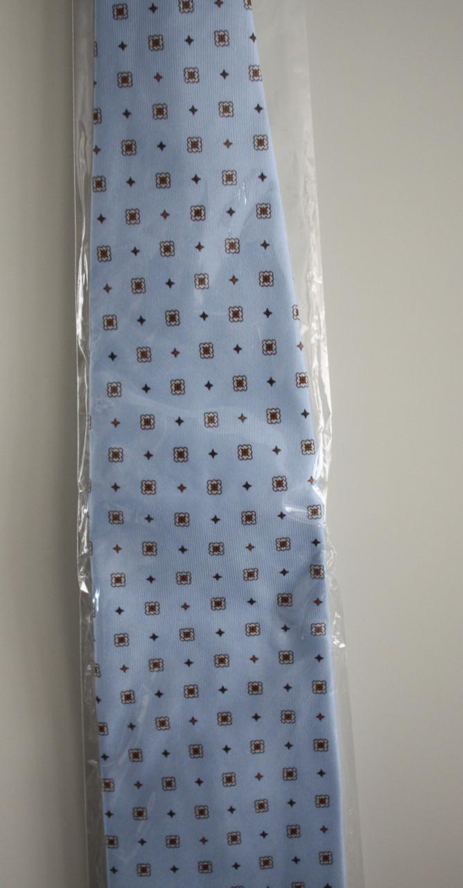 Nieuwe stropdas lichtblauw met patroon