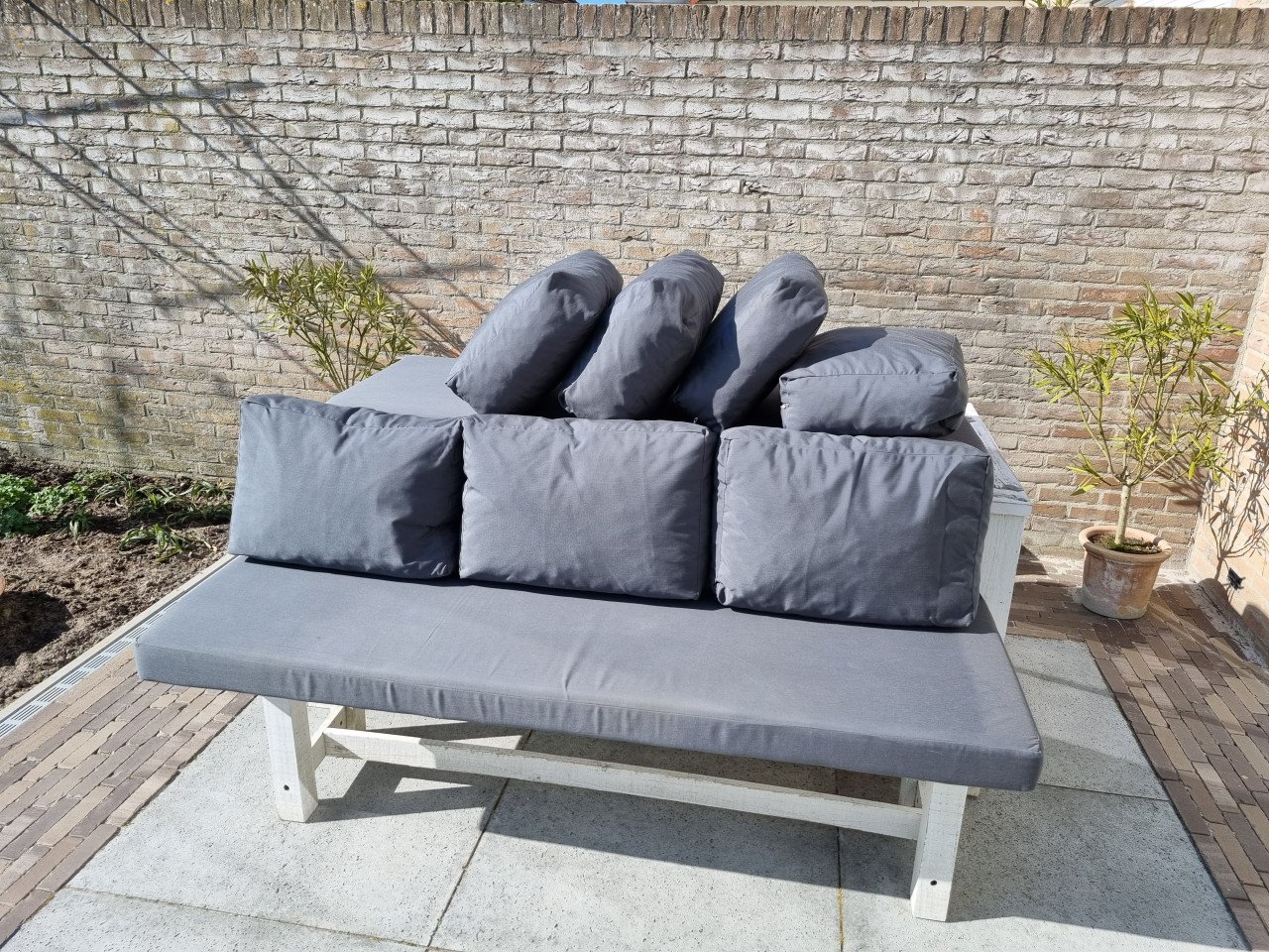 Loungebank zit- en rugkussens