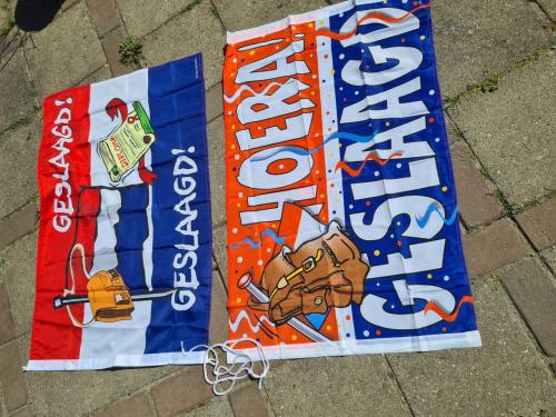 Hoera geslaagd! Vlag/spandoek 2x
