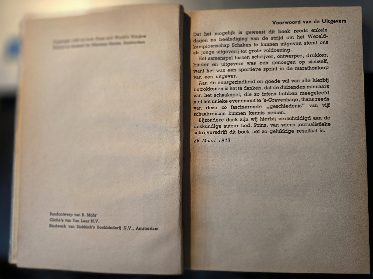 Boekje Vijf schaakreuzen voor het wereldvenster, wereldkampioenschap 1948