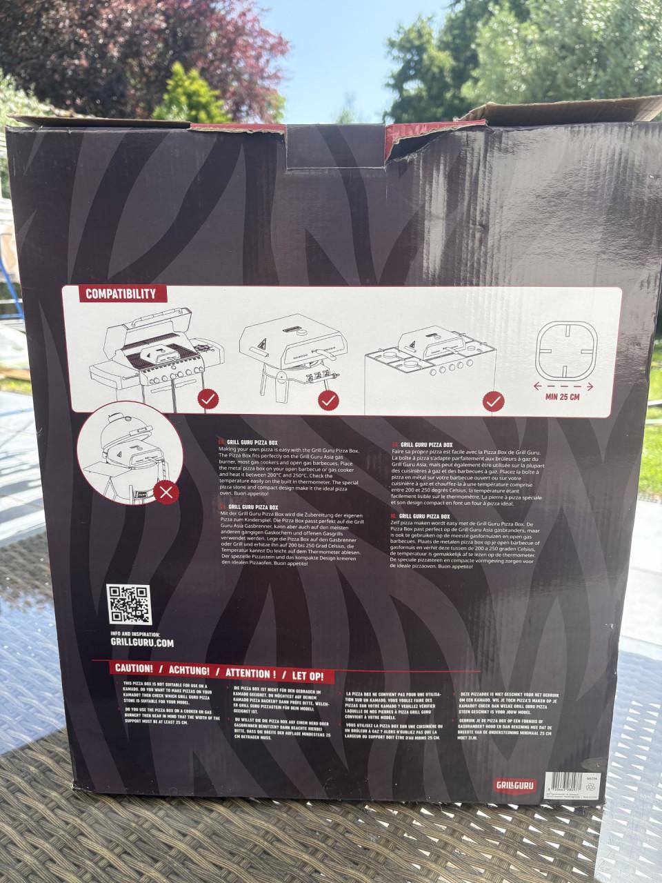 Pizza box van Grill Guru.