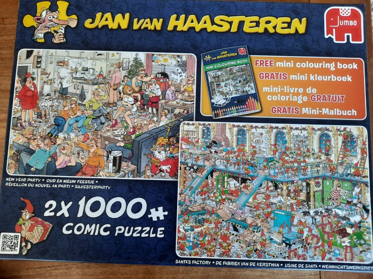 Jan van Haasteren 2 x 1000 oud en nieuw  en fabriek kerstman