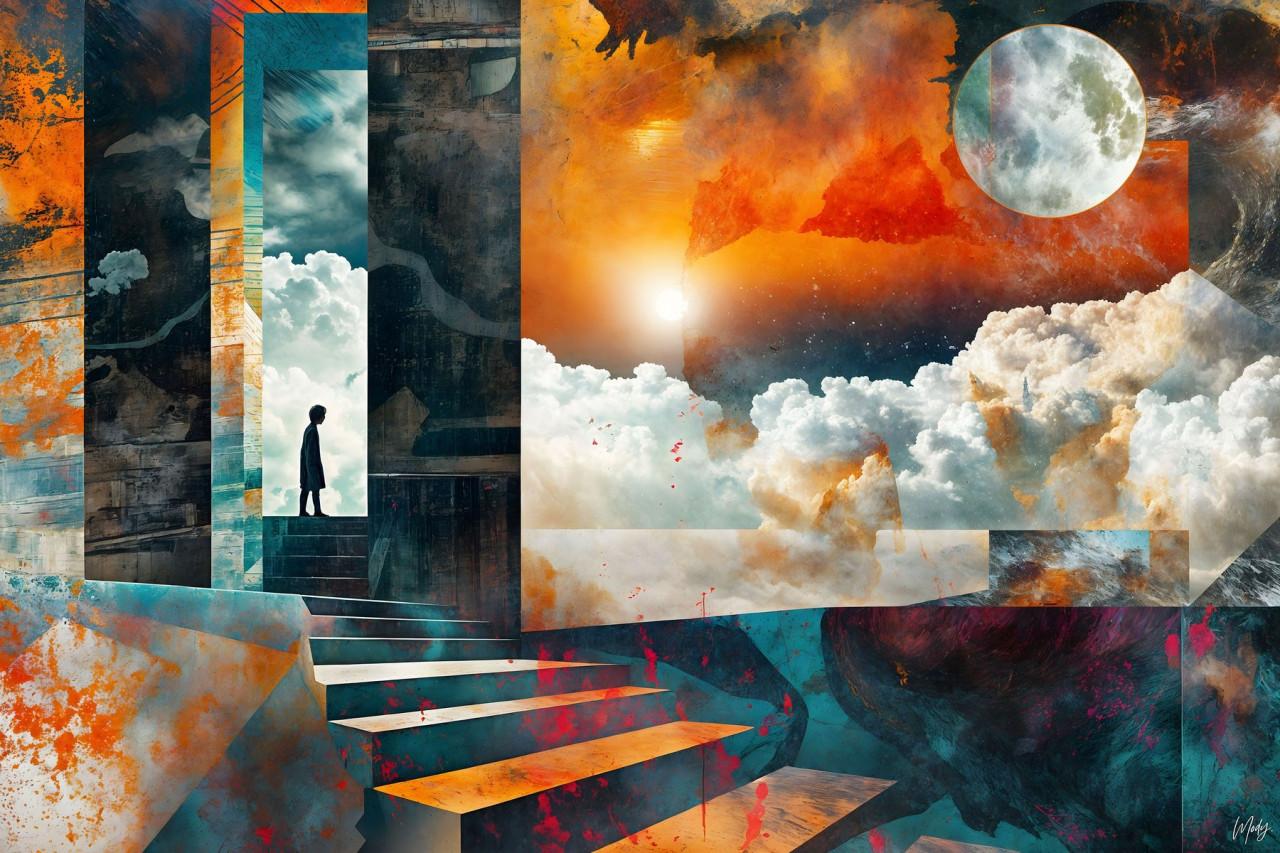 "MoonChild" Unieke editie 1/1 - Digitaal schilderij/Giclee - Formaat 120x80