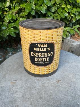 Brocante koffieblik Van Nelle