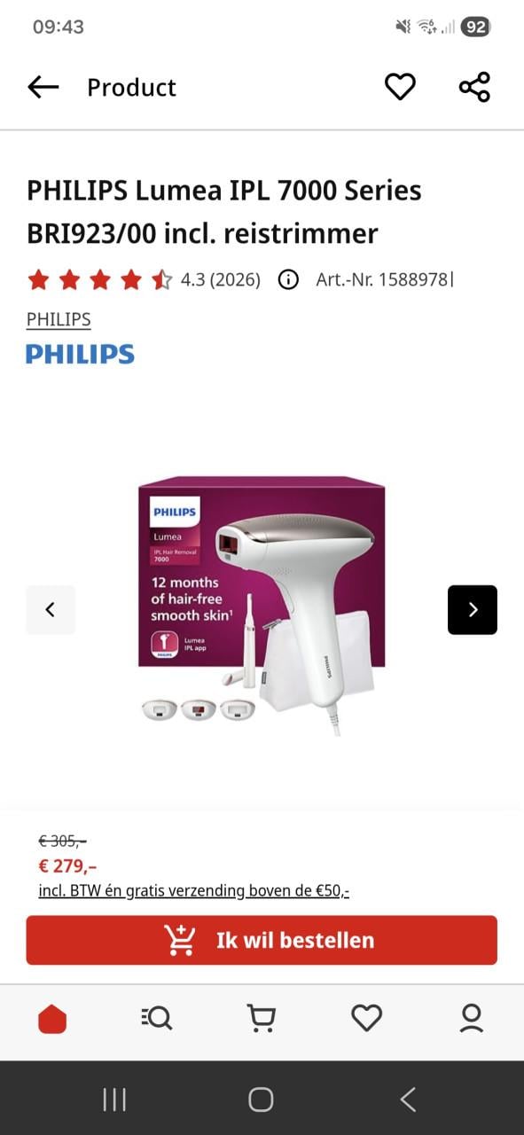 Philips lumea ipl 7000