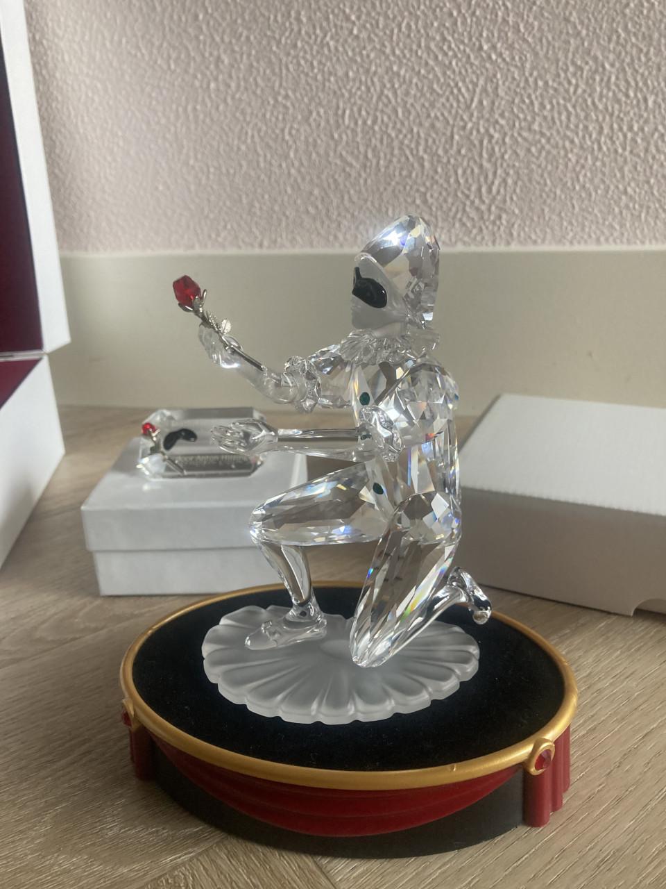 Swarovski harlekijn met display en plaquette