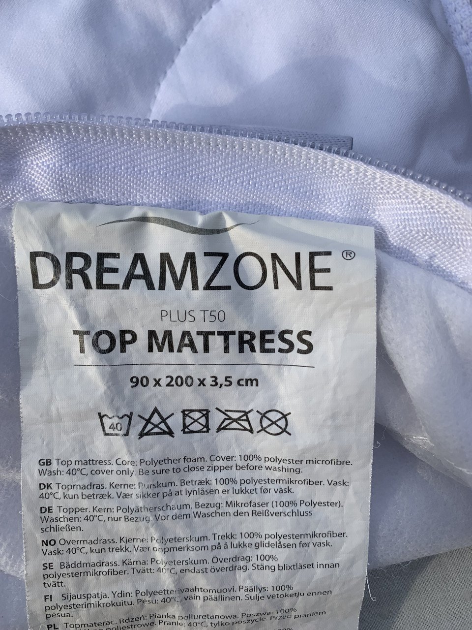Matras topper 200x90cm