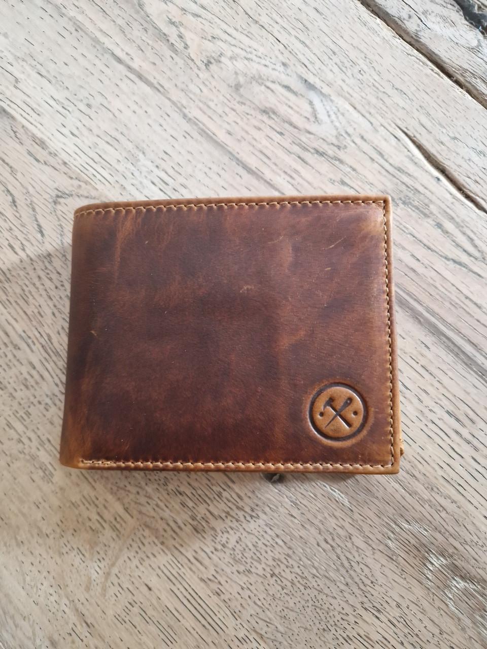 Leren portomonnee heren/dames Hide&Stitches bruin NIEUW (meerdere beschikb