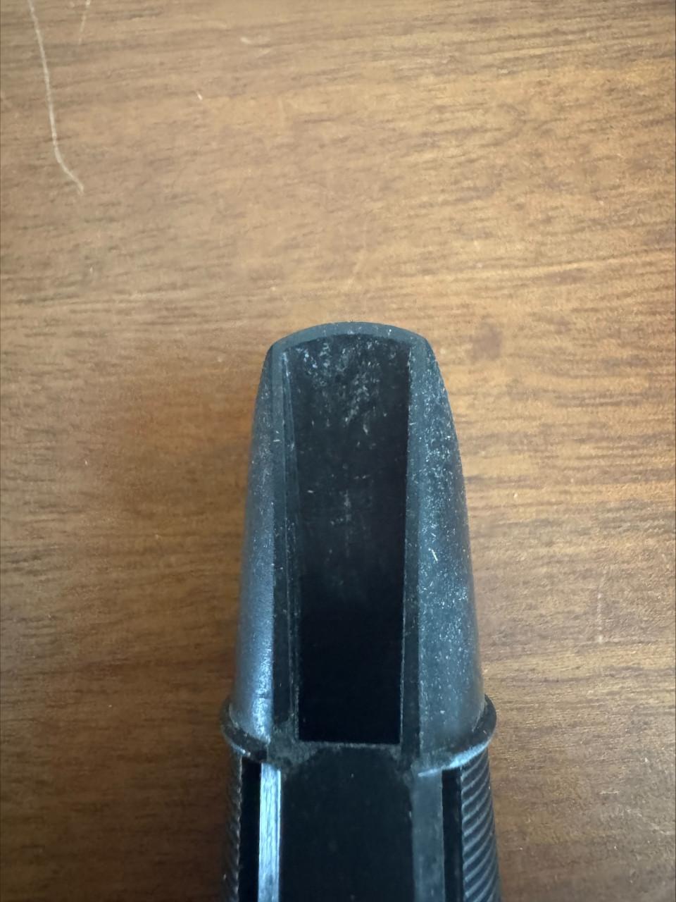 Vintage Lebü F.A. Uebel Kunststof  Klarinet Mondstuk met Ribbels