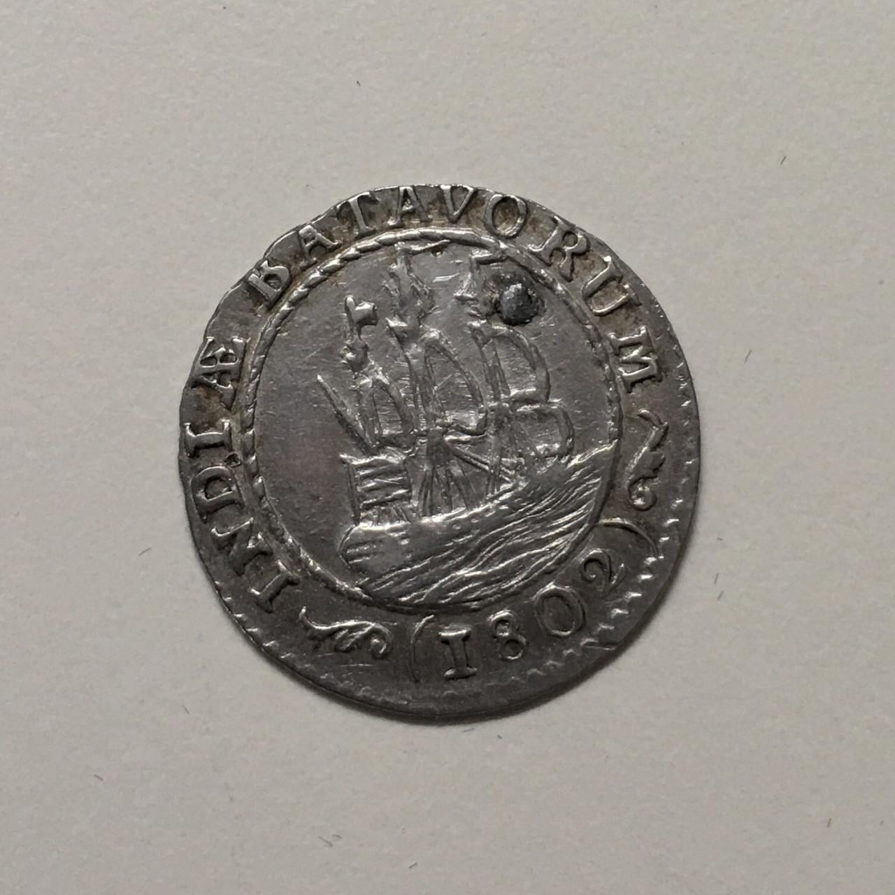 Zilveren 1/8 Scheepjesgulden 1802 – (Mooie originele kwaliteit)