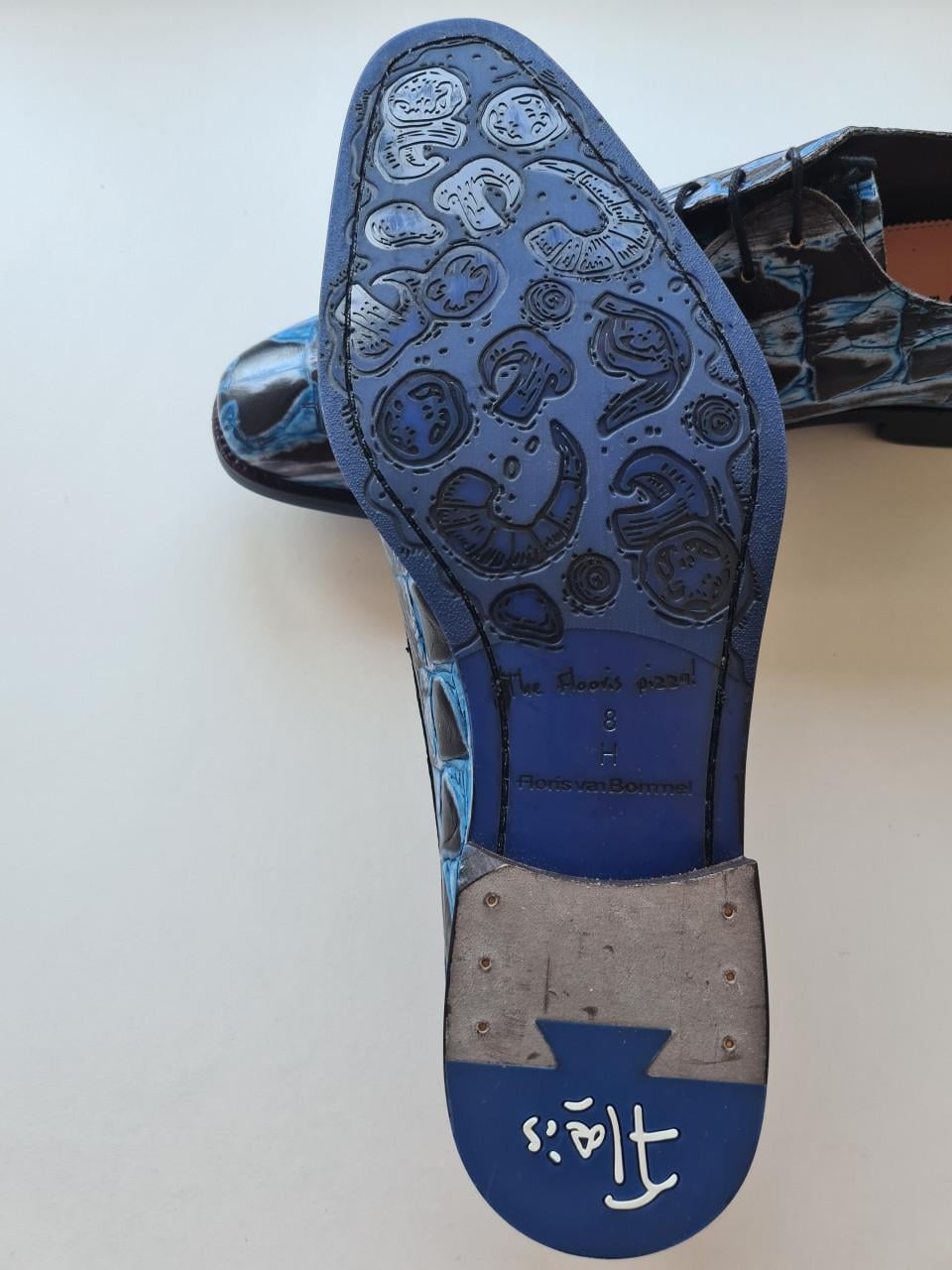 Floris van Bommel geheel leren  schoenen blauw Mt 42 Nieuw !