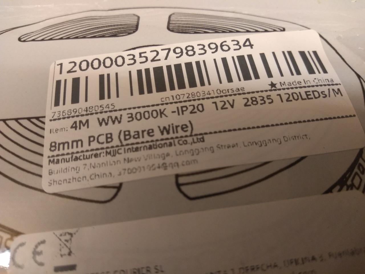 Te koop Led strip 3000k van 4 meter  12 Volt .