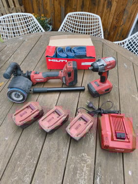 Hilti satineermachine en slagmoersleutel