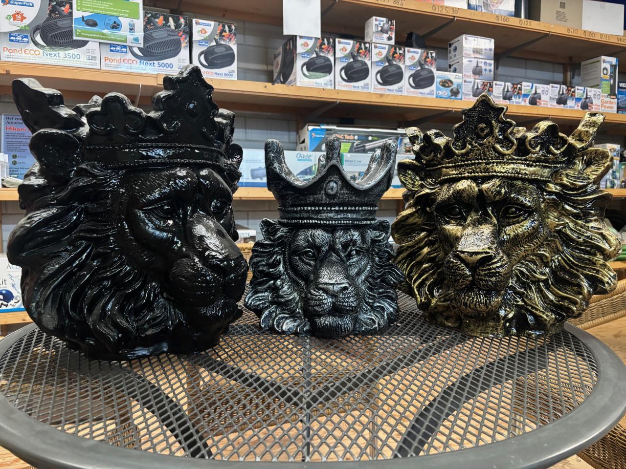 Leeuwenkop  Zilver - 32cm - Bloempot