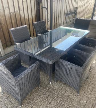 Tuinset met 6 stoelen