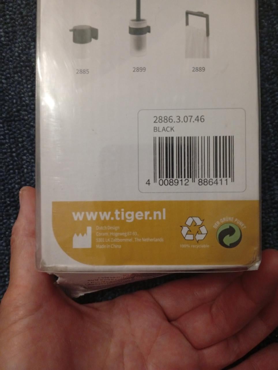 Tiger handdoekenrek nieuw zwart