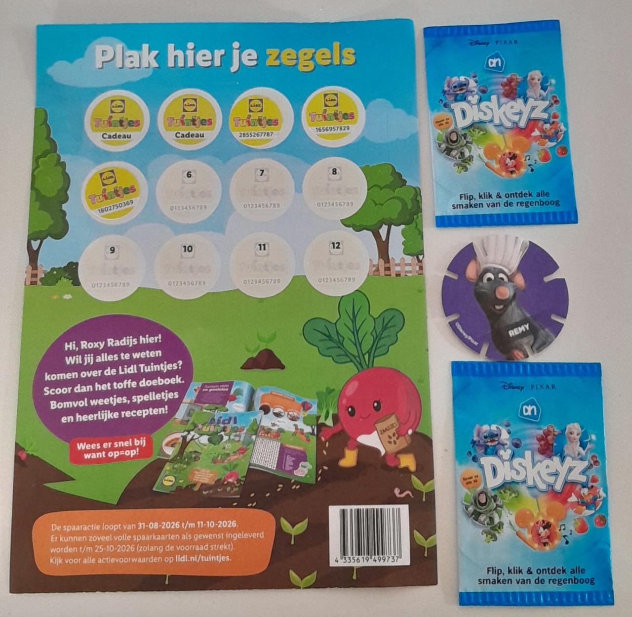 3 Diskeyz en 3 tuinzegels