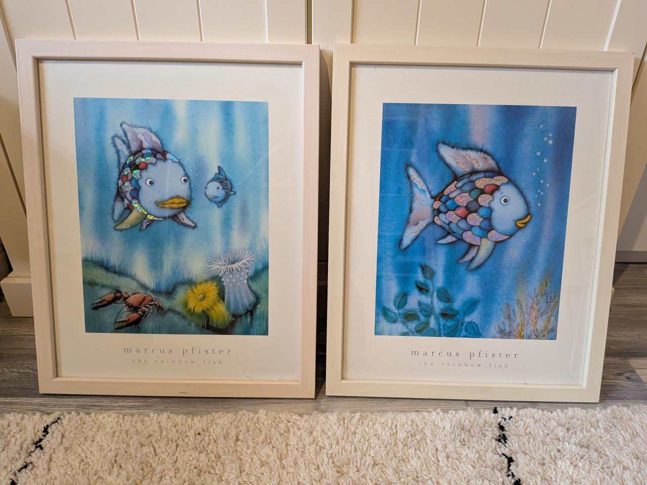 2 prachtige foto/poster lijsten met vissen. Nieuw. Ipv 91€ nu 50€ samen