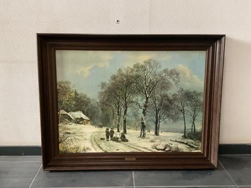 Winterlandschap Barend Cornelis Koekkoek met lijst