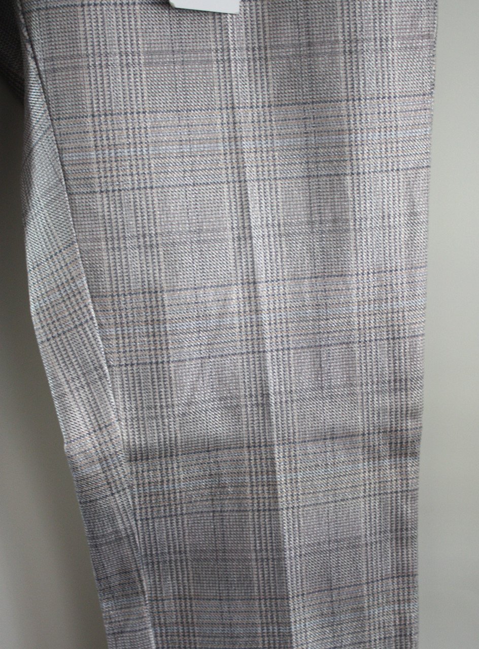Nieuwe glanzende geruite grijze broek  maat 34