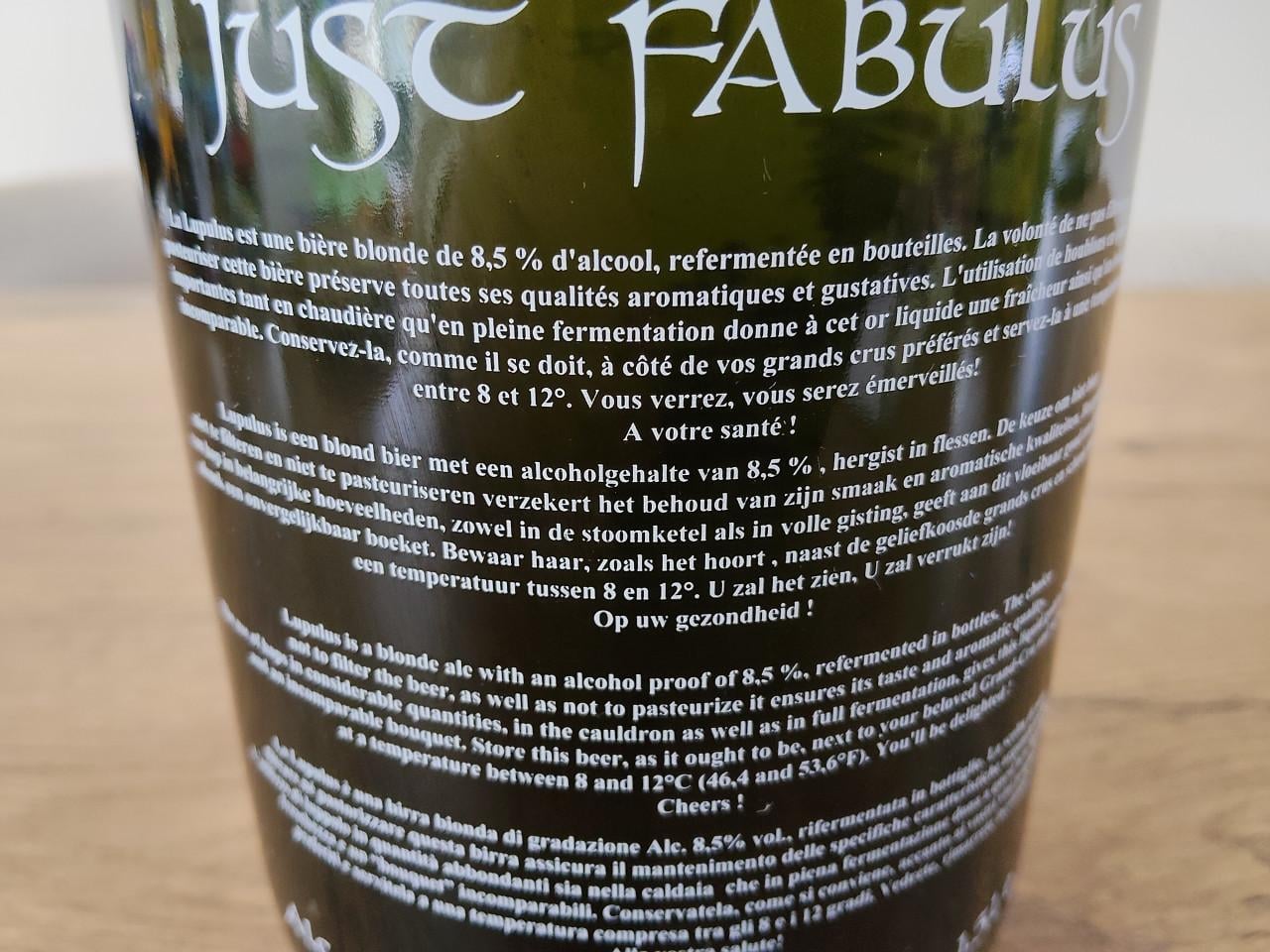 Lupulus Just Fabulous Krush speciaalbier Magnum fles 1,5liter