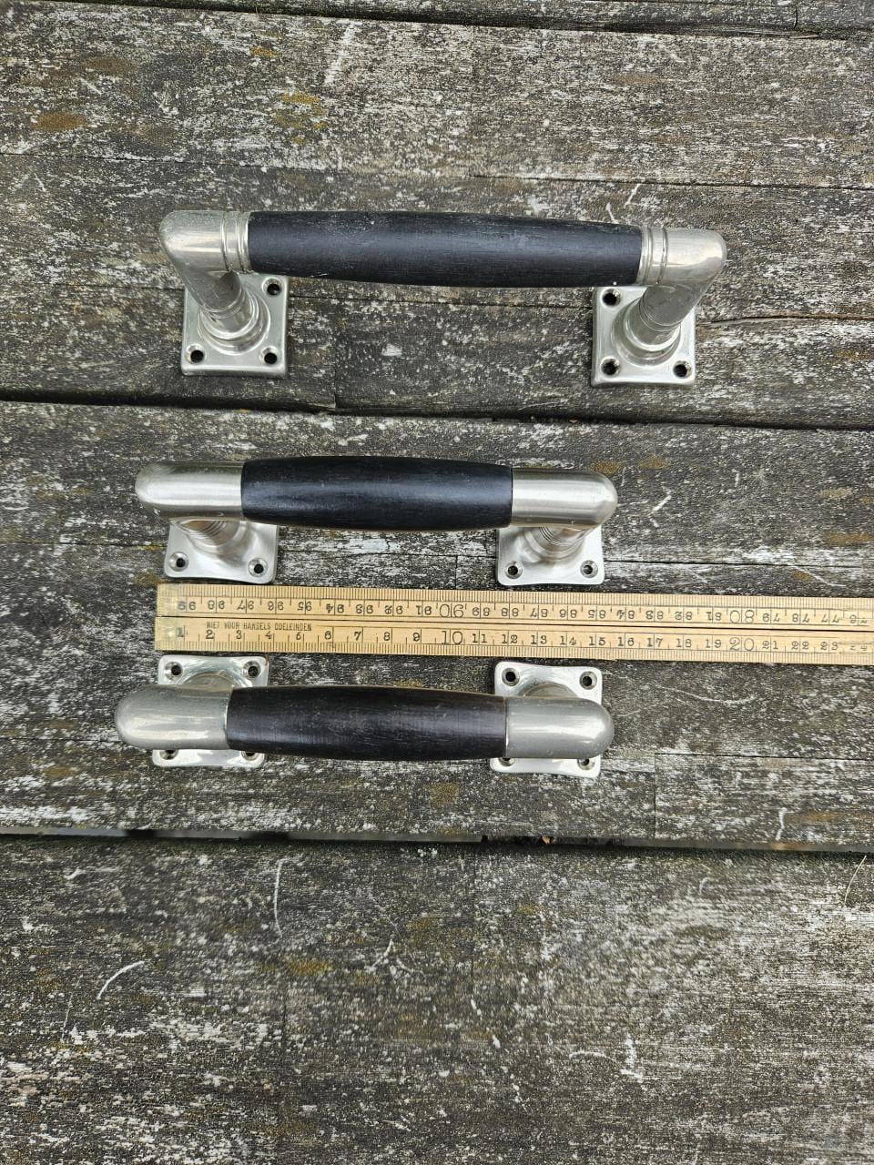 Handgrepen messing/nikkel/ hout