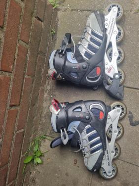 2 x  Inline skates  40  zwart / grijs  &   Rollerskates maat 40 zwart
