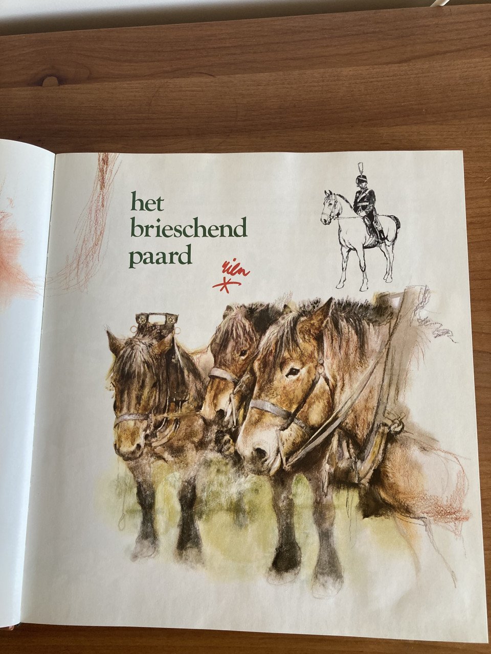 'Het brieschend paard' van Rien Poortvliet incl. bouwplaat