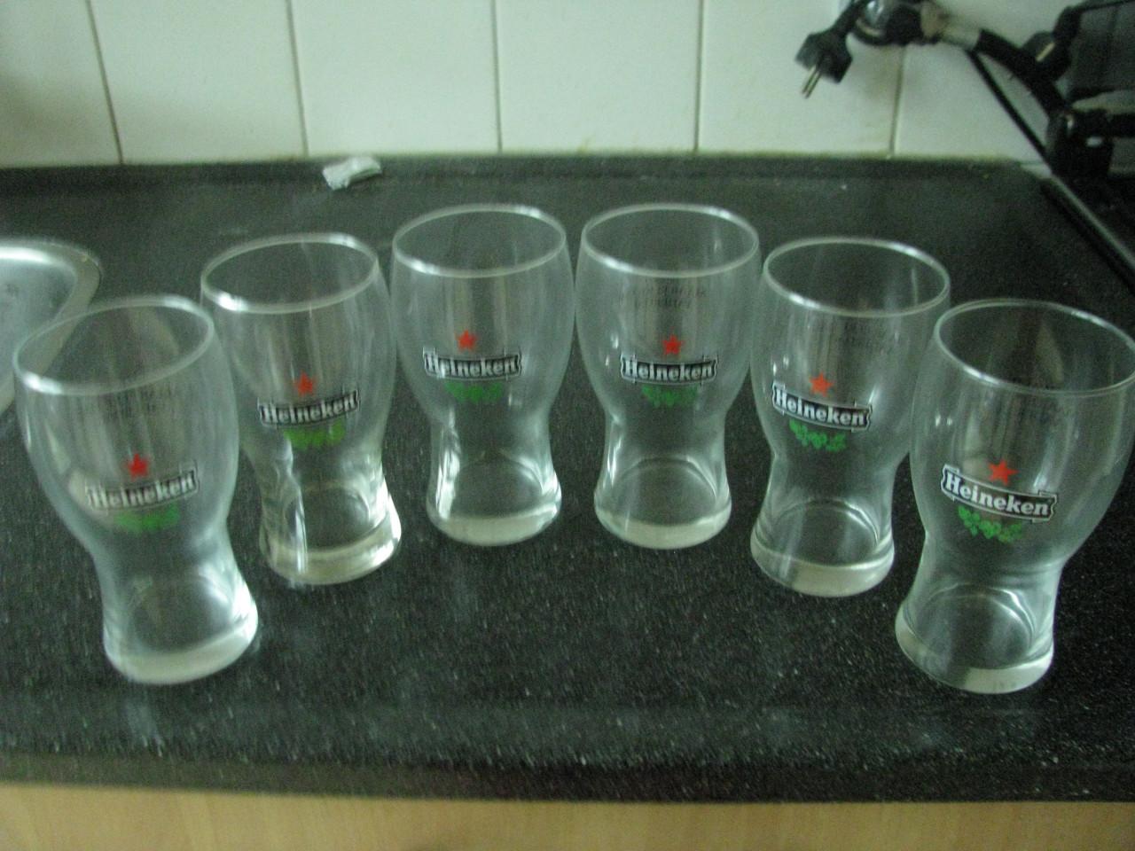 6 Bierglazen van Heineken