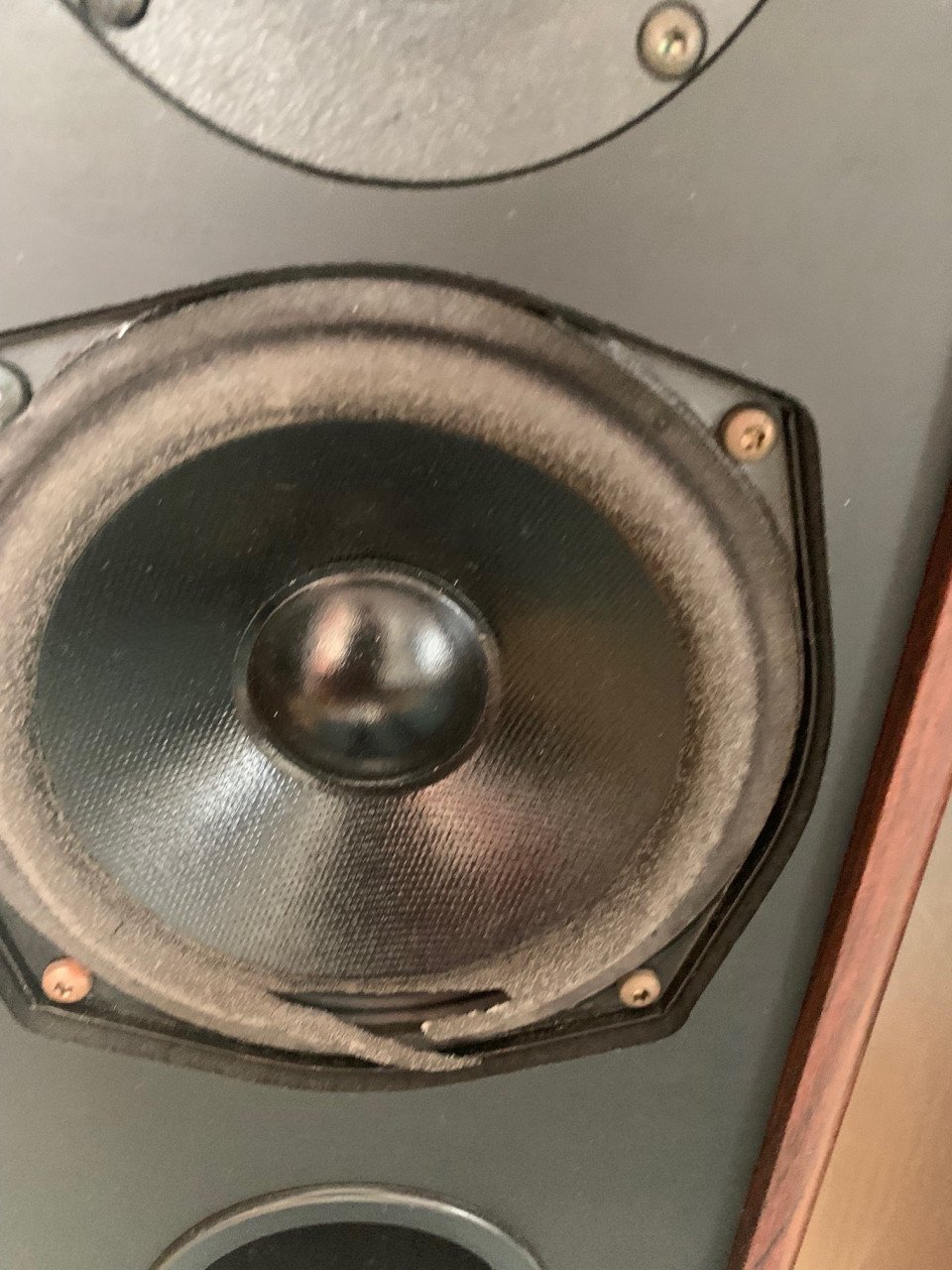 Gratis speakers waarvan 1 niet geheel functioneel