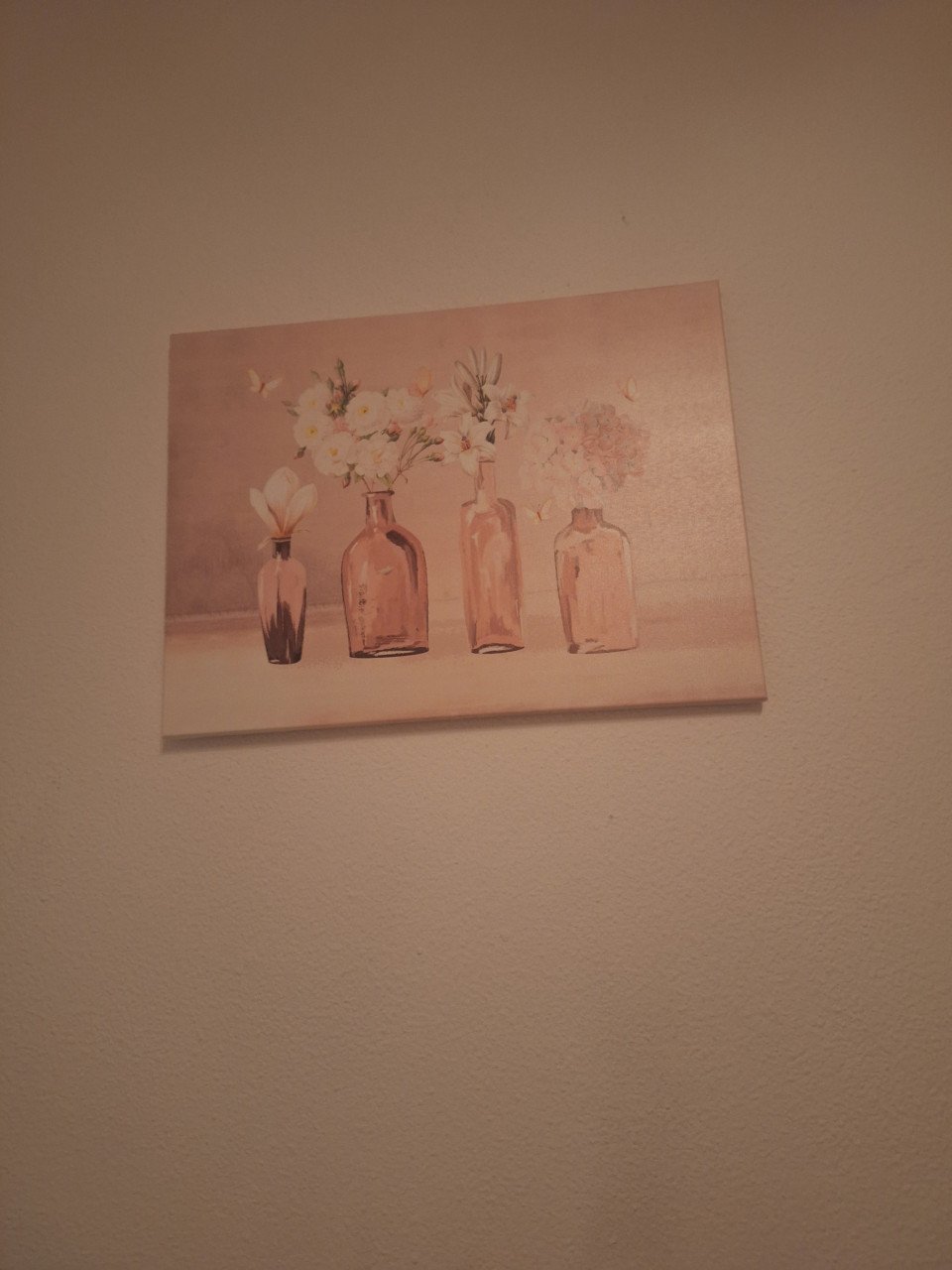Roze canvas schilderij