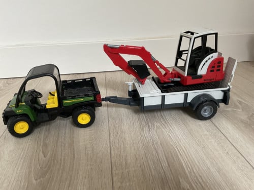 Bruder buggy+aanhanger+minikraan