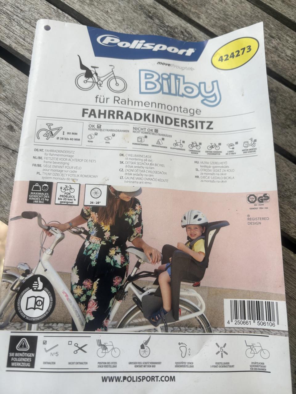 Kinderfietsstoel polisport bilby