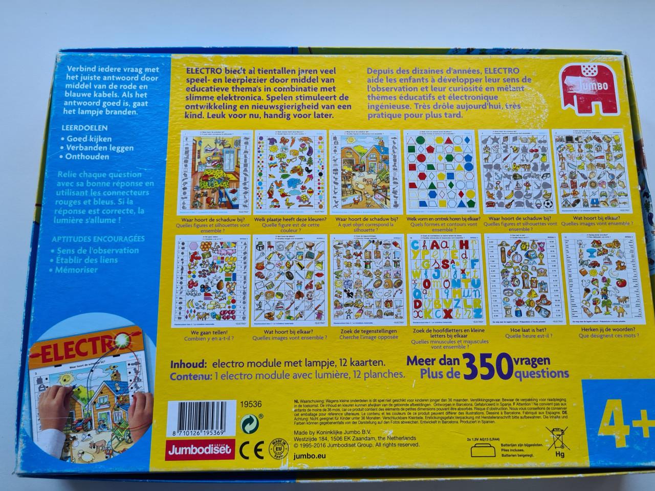 Electro Kleuterschool, een klassiek en leerzaam spel van Jumbo  4+