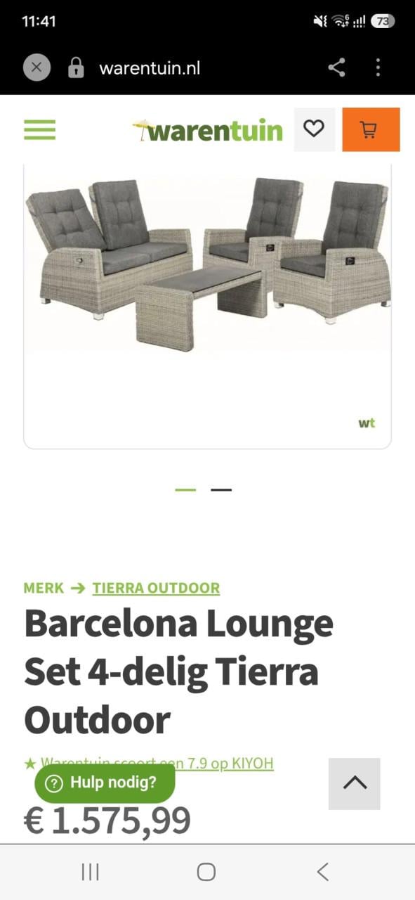 Verstelbare Tuinset Tierra Outdoor Barcelona (bezorging mogelijk)