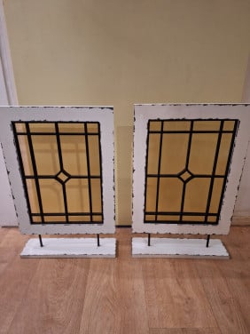 2 decoratieve raamschermen