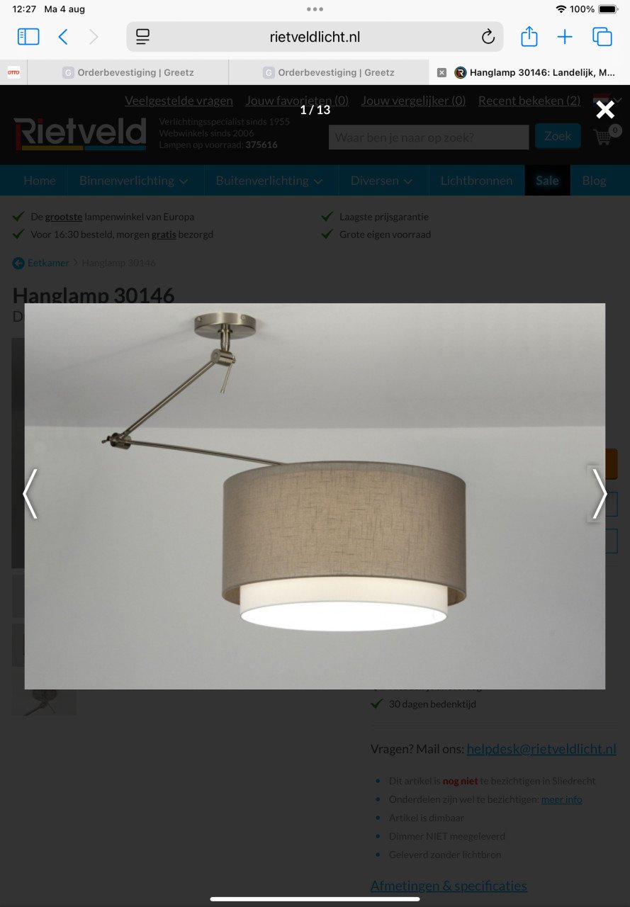 Verstelbare handlamp met dubbele kap