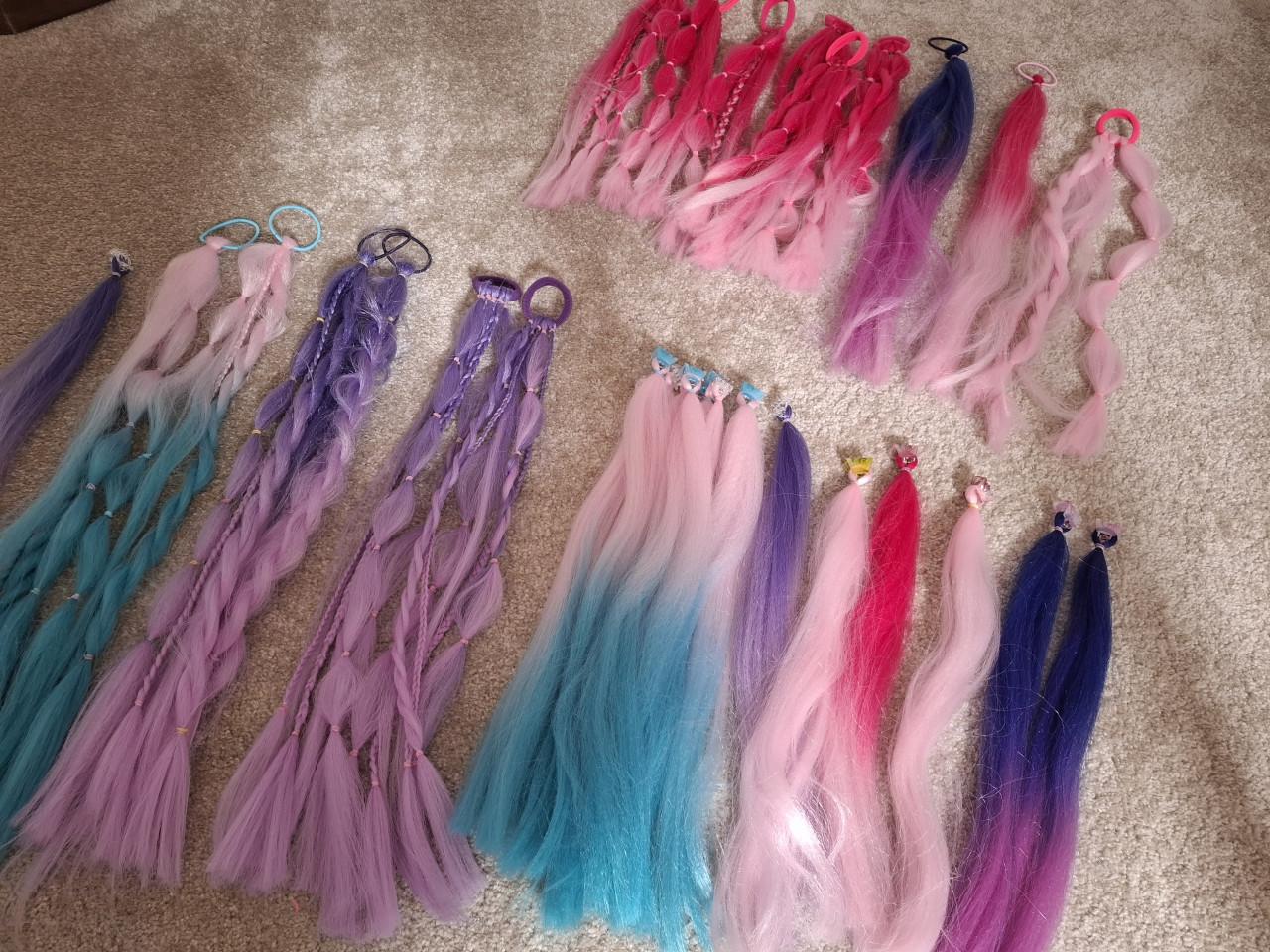 Diverse kleuren nephaar (extensions) kind