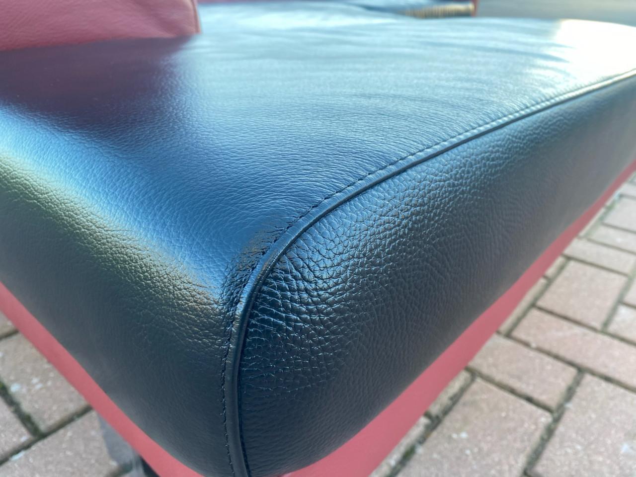 Montel Rood & Zwart Echt Leren Hoekbank–Luxe Comfort- Gratis Levering NL