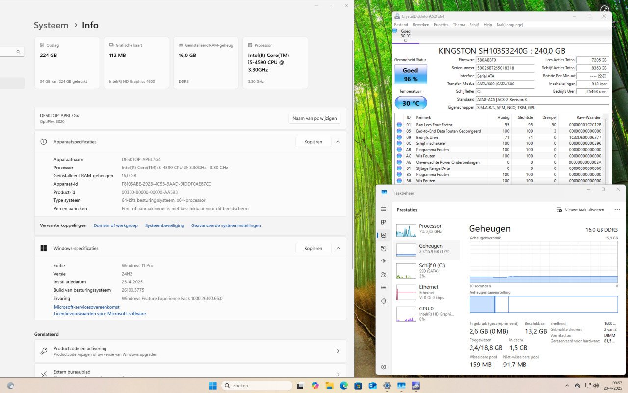 Dell Optiplex i5-4590 3.30GHz 16Gb-RAM 240Gb-SSD Windows 11 Pro €85