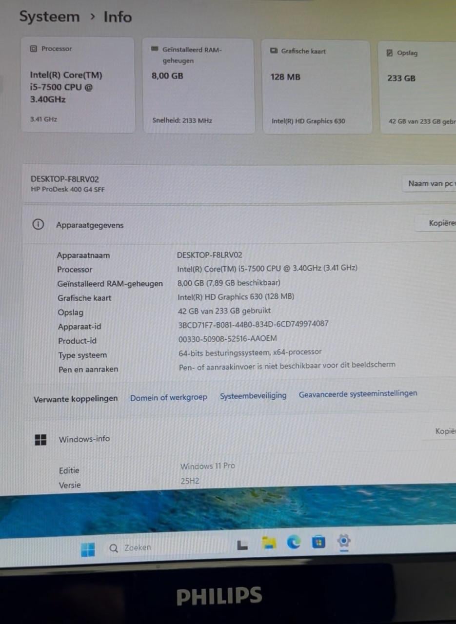 HP ProDesk/Core i5/SSD250GB/8GB Ram/Windows 11/