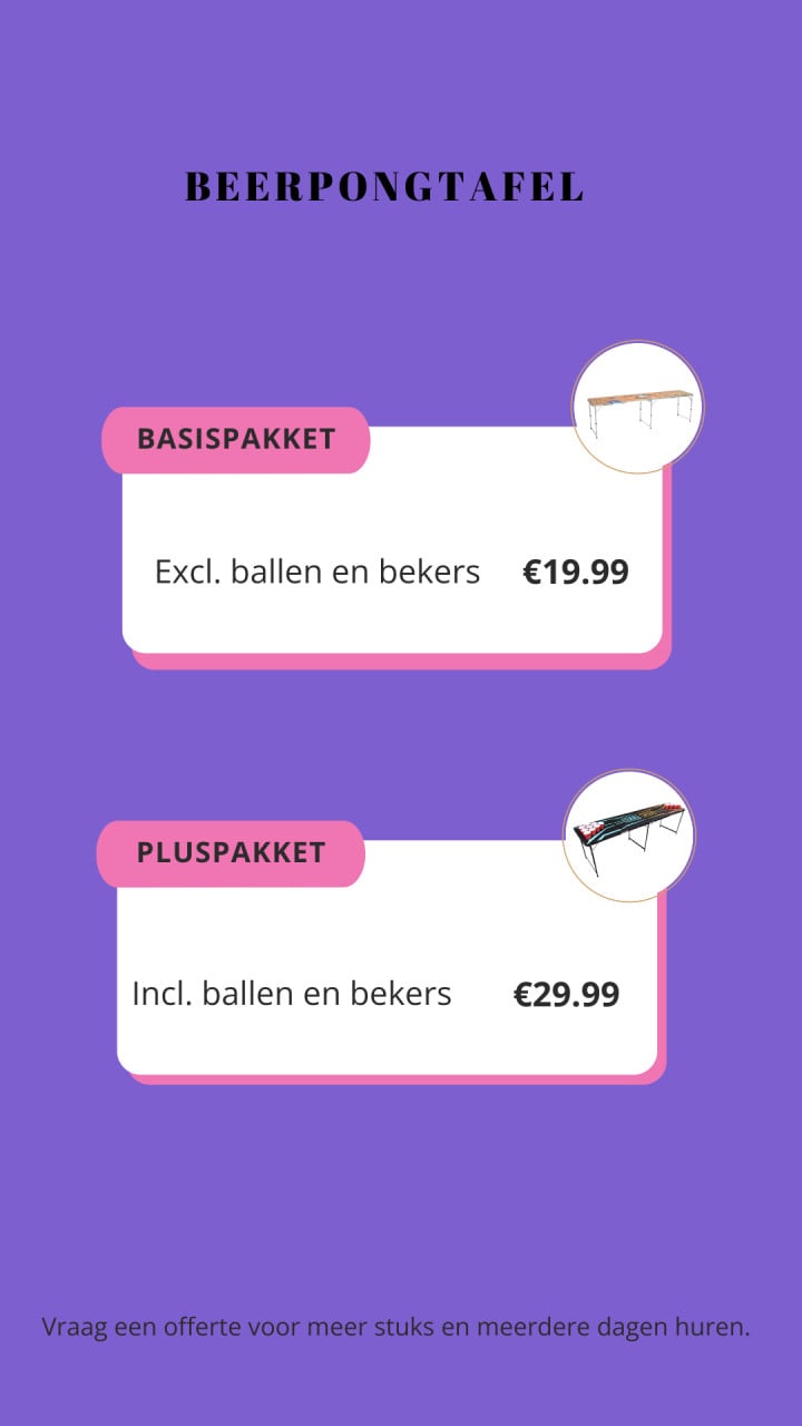Bierpongtafel huren Walcheren
