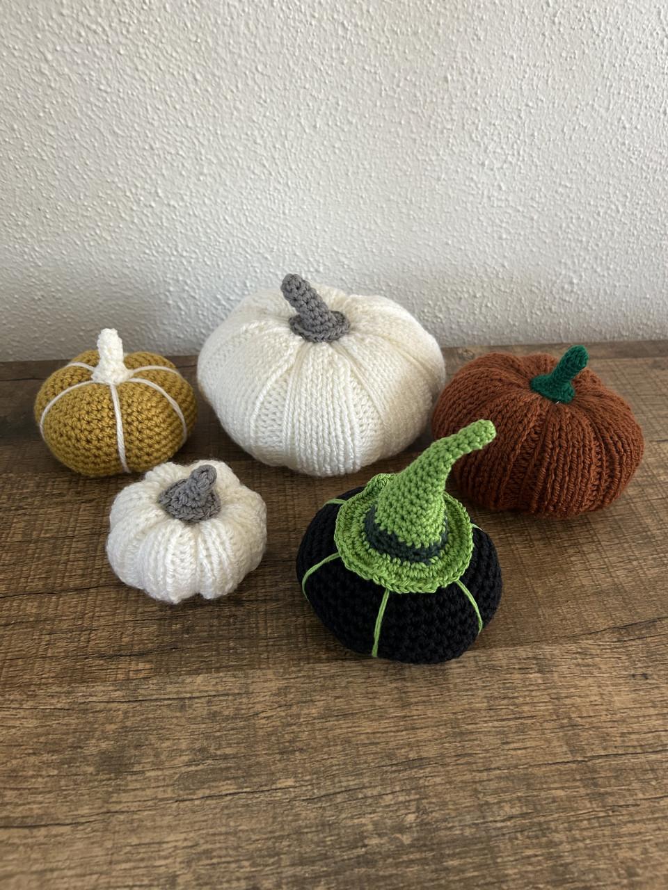 3x Pompoenen set