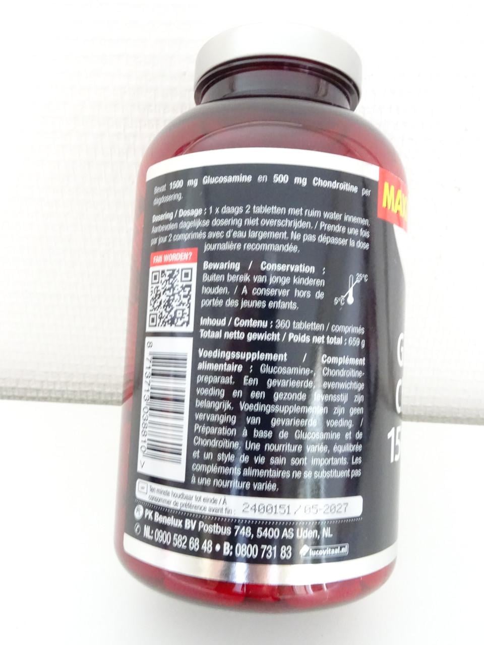 Lucovitaal Glucosamine Chondroïtine 1500/500mg Tabletten   360 stuks
